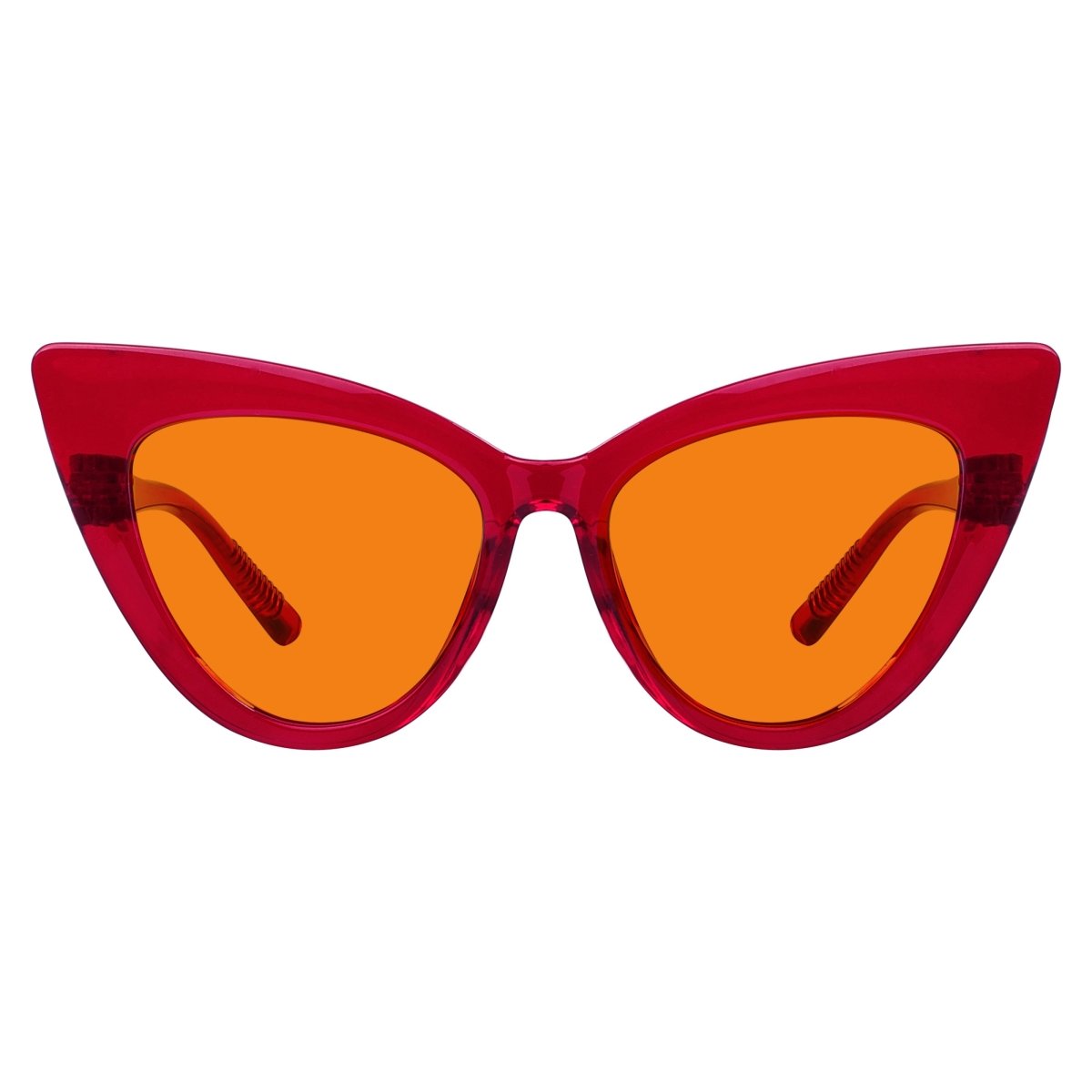 Blue Light Blocking Orange Cat-eye Nighttime Glasses R2318-B98 (100%) from eyekeeper