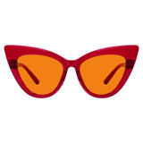 Blue Light Blocking Orange Cat-eye Nighttime Glasses R2318-B98 (100%) from eyekeeper