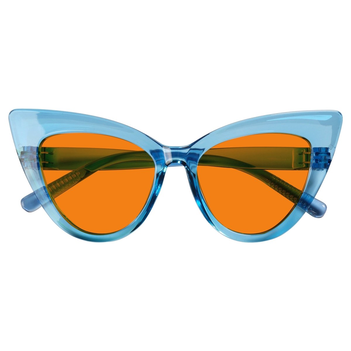 Blue Light Blocking Orange Cat-eye Nighttime Glasses R2318-B98 (100%) from eyekeeper