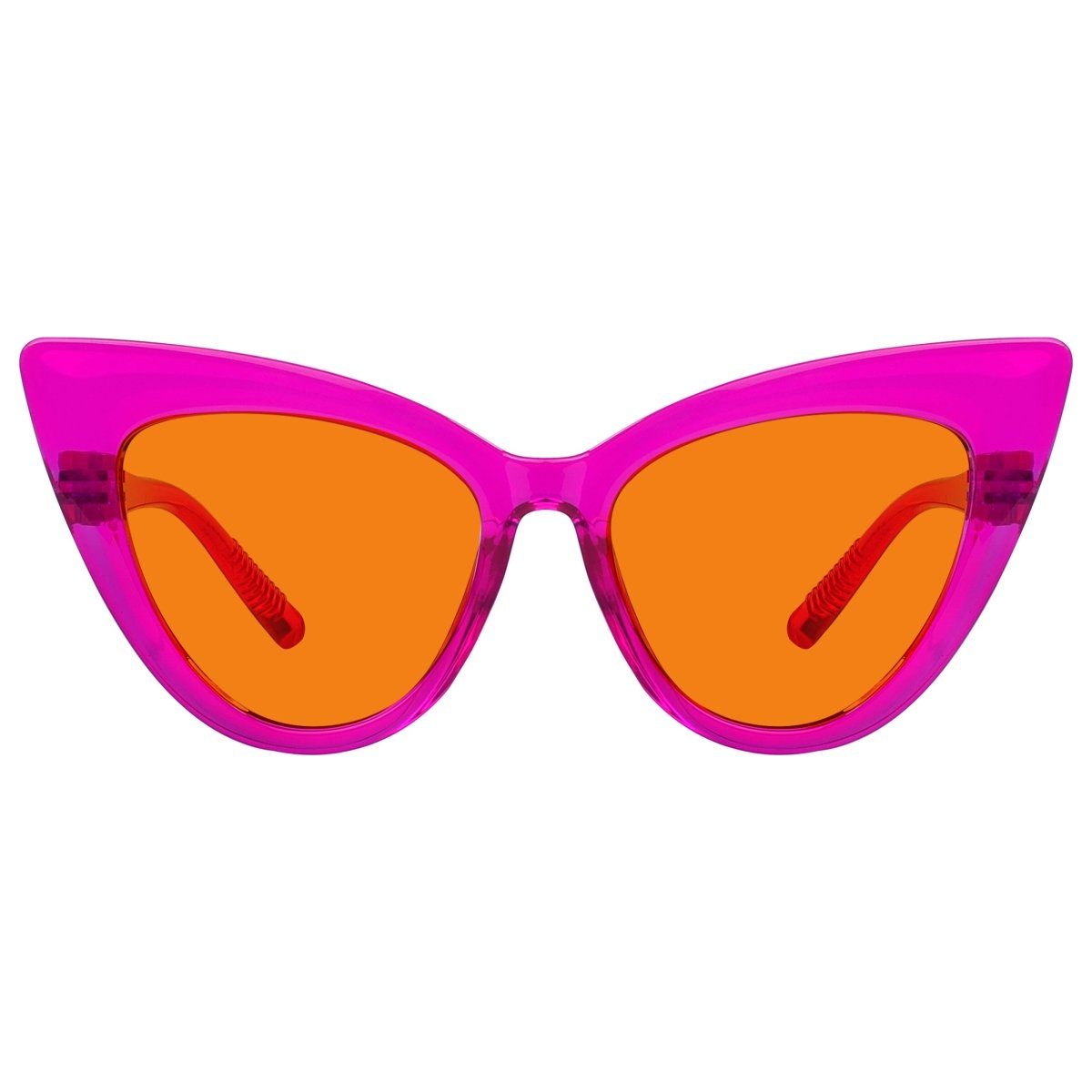 Blue Light Blocking Orange Cat-eye Nighttime Glasses R2318-B98 (100%) from eyekeeper