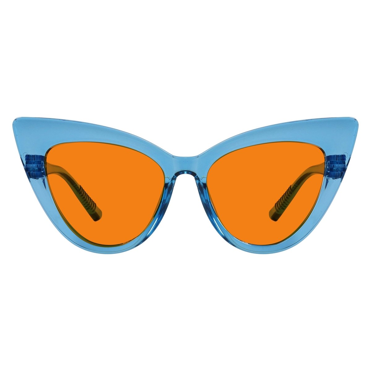Blue Light Blocking Orange Cat-eye Nighttime Glasses R2318-B98 (100%) from eyekeeper