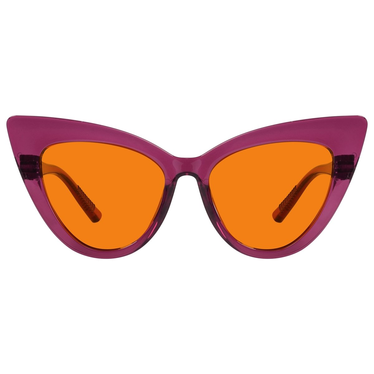 Blue Light Blocking Orange Cat-eye Nighttime Glasses R2318-B98 (100%) from eyekeeper