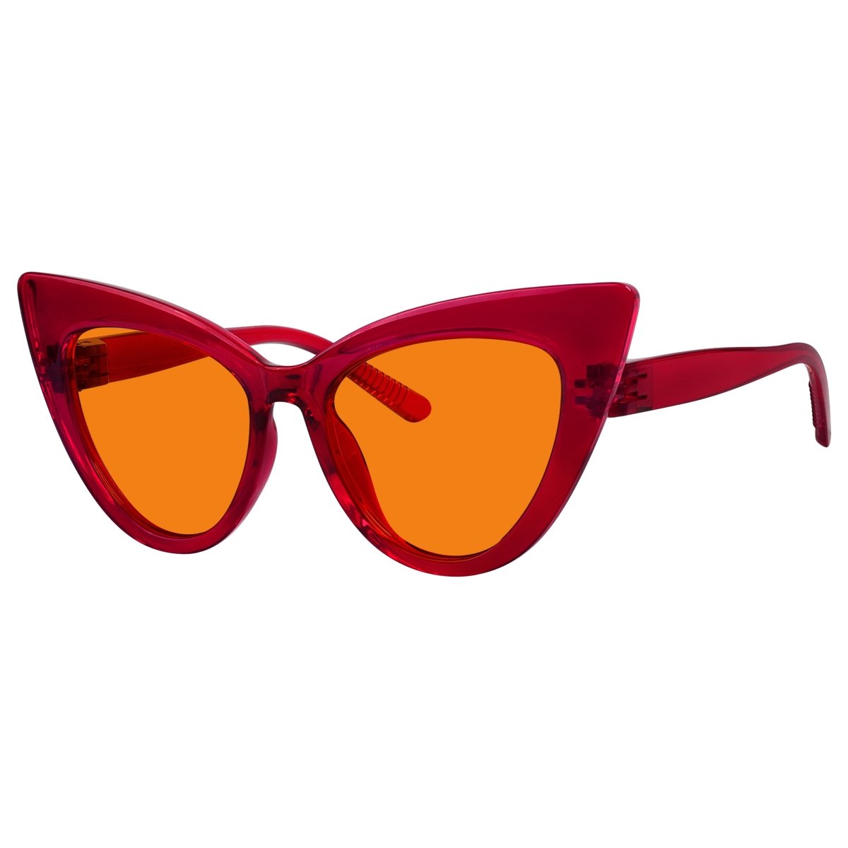 Blue Light Blocking Orange Cat-eye Nighttime Glasses R2318-B98 (100%) from eyekeeper