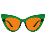 Blue Light Blocking Orange Cat-eye Nighttime Glasses R2318-B98 (100%) from eyekeeper