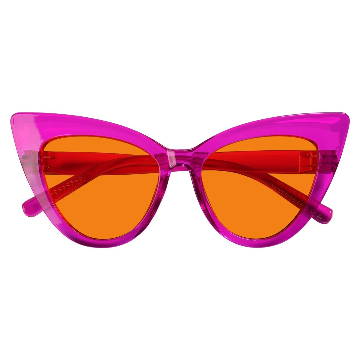 Blue Light Blocking Orange Cat-eye Nighttime Glasses R2318-B98 (100%) from eyekeeper