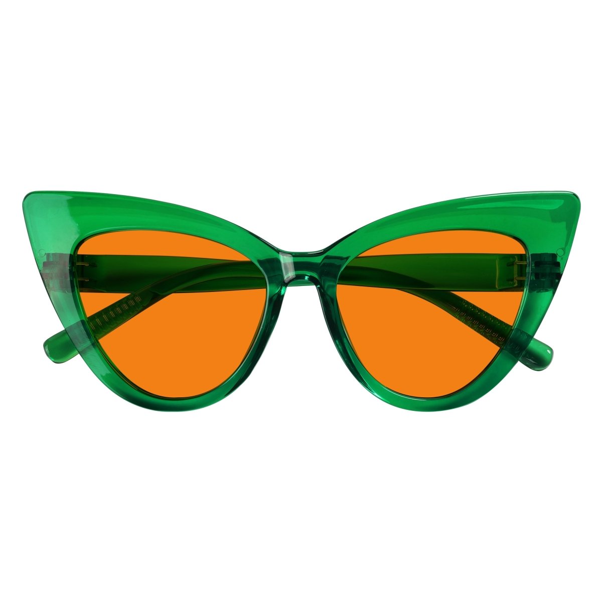 Blue Light Blocking Orange Cat-eye Nighttime Glasses R2318-B98 (100%) from eyekeeper