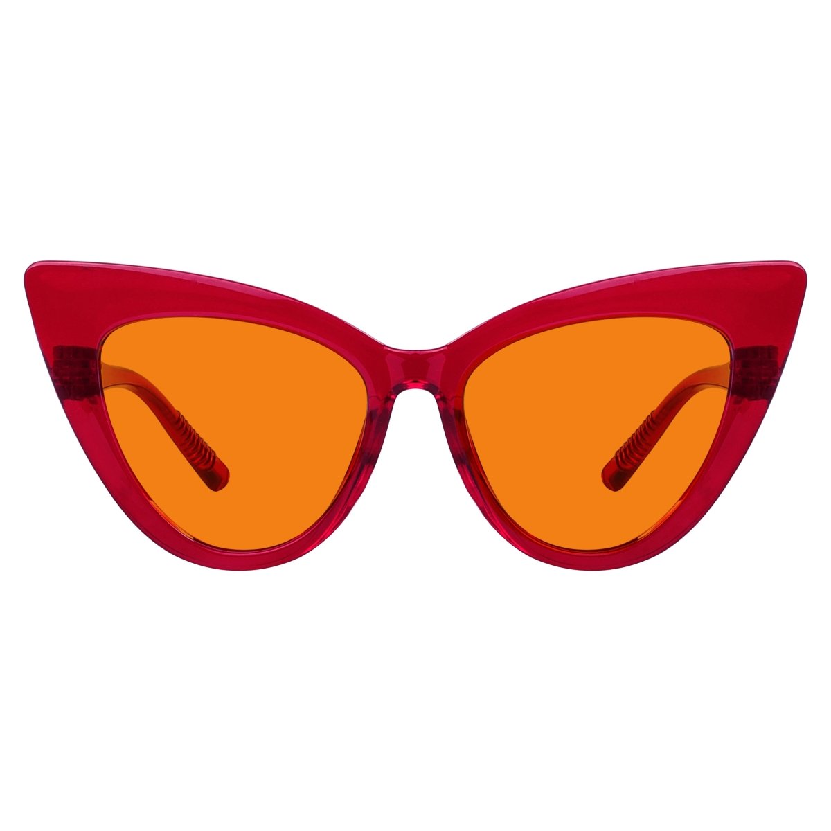 Blue Light Blocking Orange Cat-eye Nighttime Glasses R2318-B98 (100%) from eyekeeper