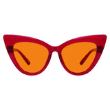 Blue Light Blocking Orange Cat-eye Nighttime Glasses R2318-B98 (100%) from eyekeeper