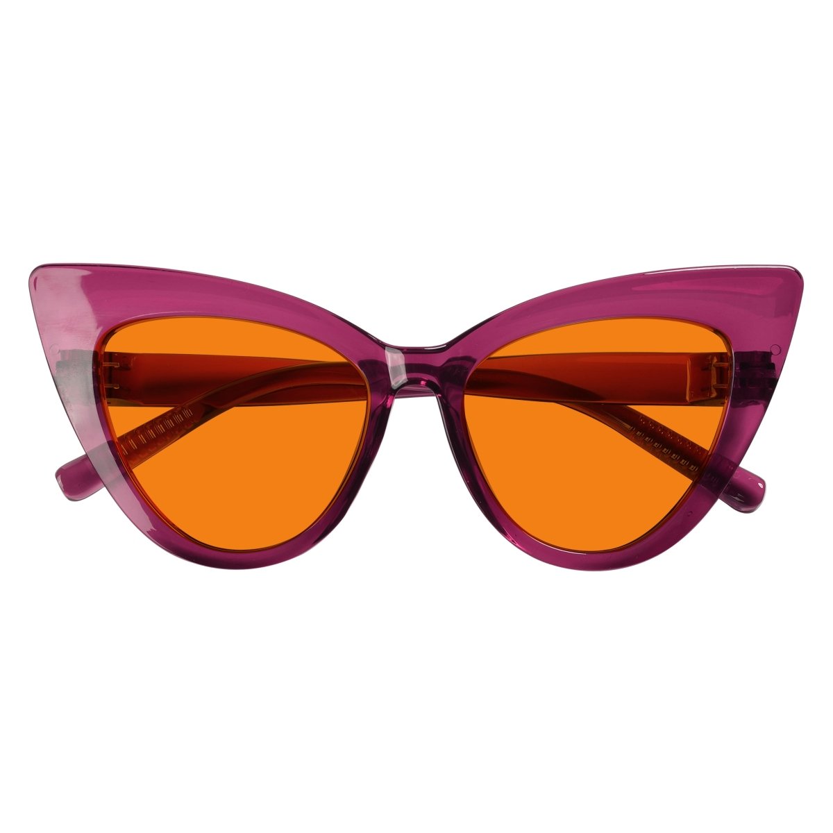 Blue Light Blocking Orange Cat-eye Nighttime Glasses R2318-B98 (100%) from eyekeeper