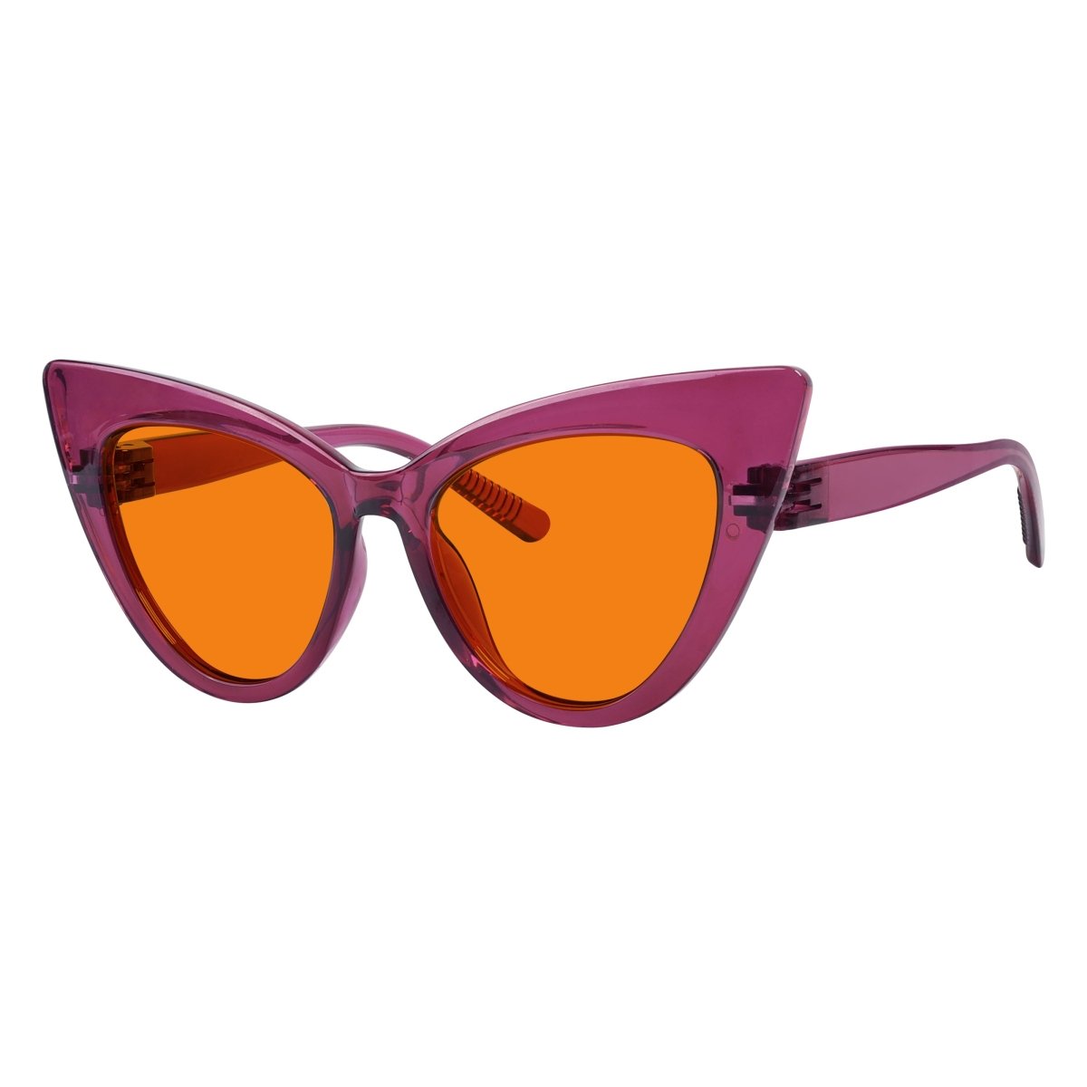 Blue Light Blocking Orange Cat-eye Nighttime Glasses R2318-B98 (100%) from eyekeeper