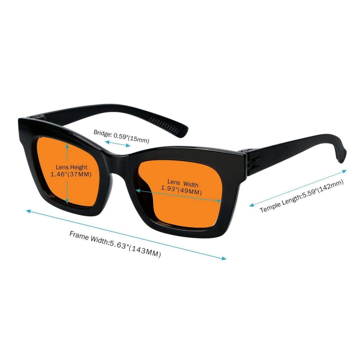 Blue Light Blocking Orange Glasses Metalless Screwless R2308-B98 (100%) from eyekeeper