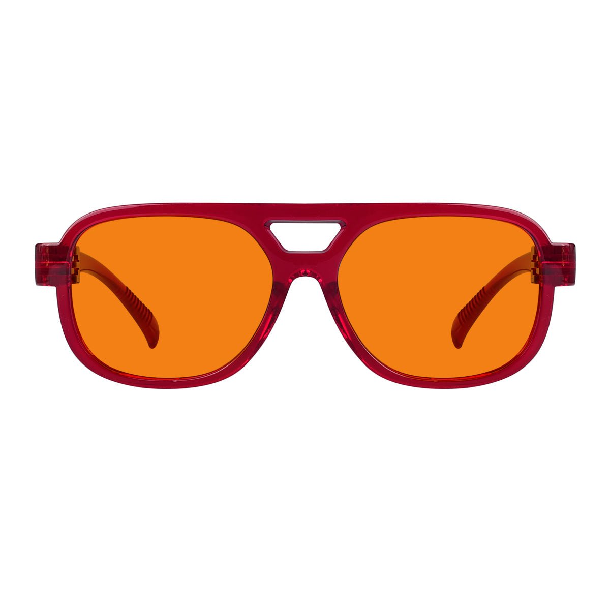 Blue Light Blocking Orange Lens Metalless Eyeglasses R2515-B98 (100%) from eyekeeper