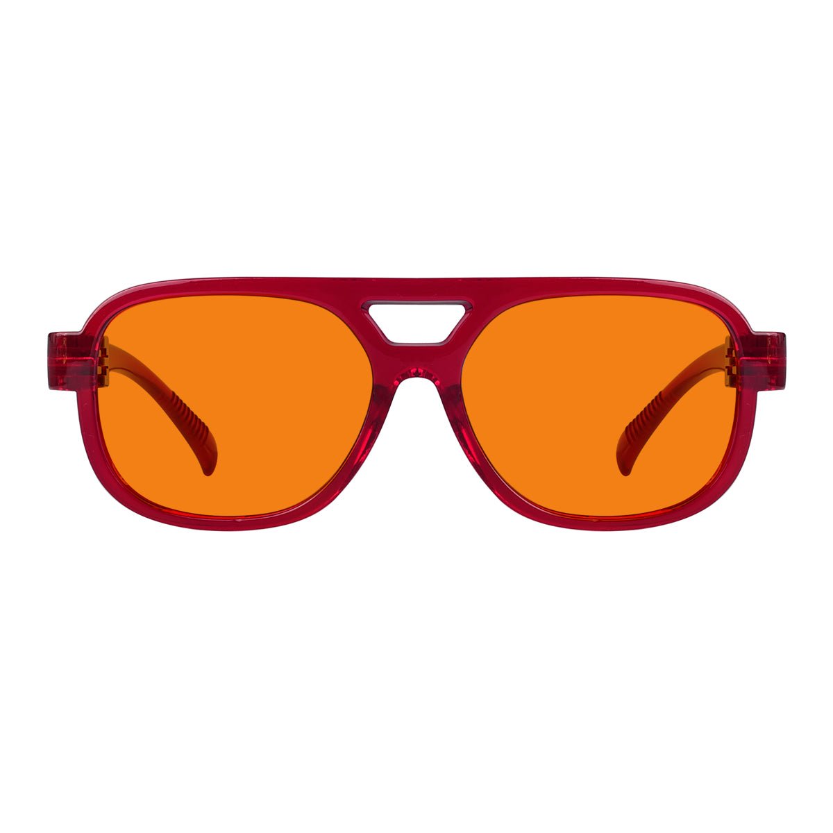 Blue Light Blocking Orange Lens Metalless Eyeglasses R2515-B98 (100%) from eyekeeper