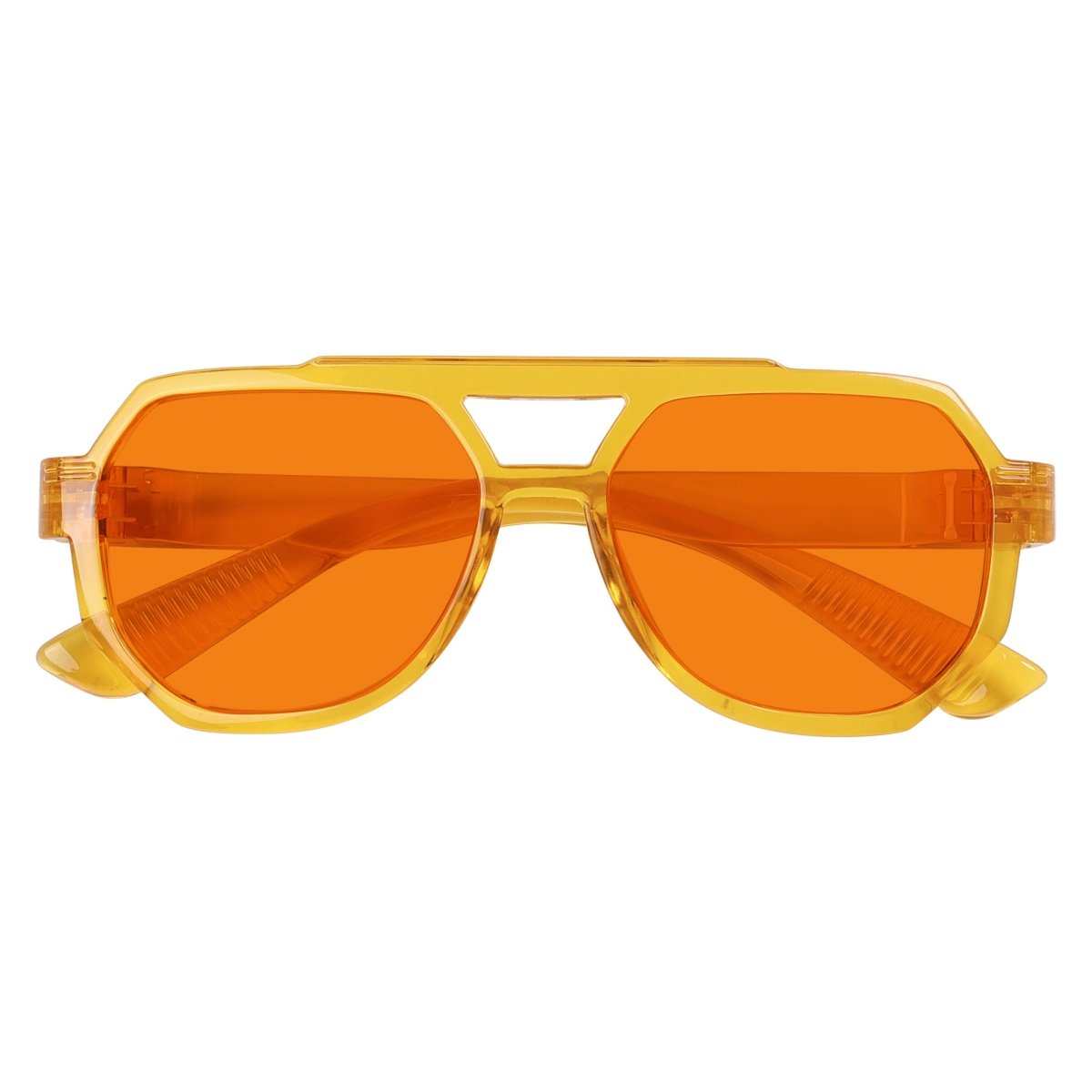 Blue Light Blocking Orange Metalless Pilot Glasses NR2309-B98 (100%) from eyekeeper