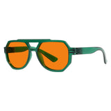 Blue Light Blocking Orange Metalless Pilot Glasses NR2309-B98 (100%) from eyekeeper