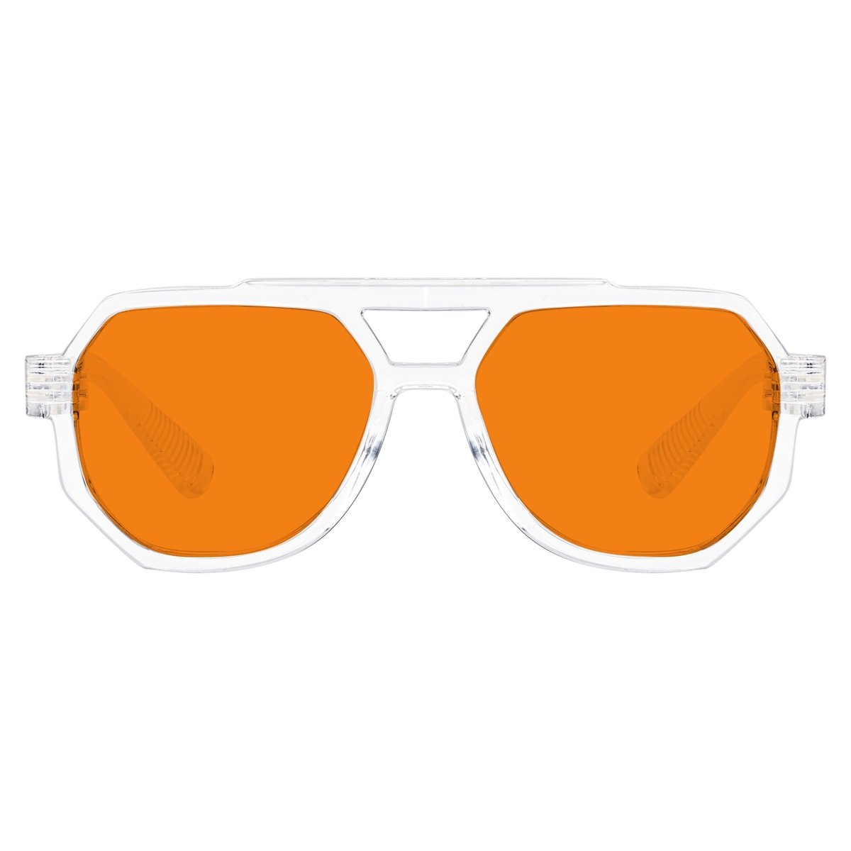 Blue Light Blocking Orange Metalless Pilot Glasses NR2309-B98 (100%) from eyekeeper