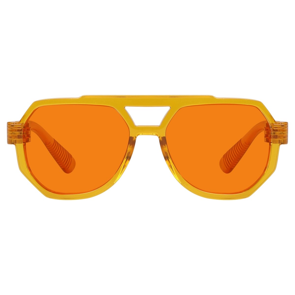 Blue Light Blocking Orange Metalless Pilot Glasses NR2309-B98 (100%) from eyekeeper