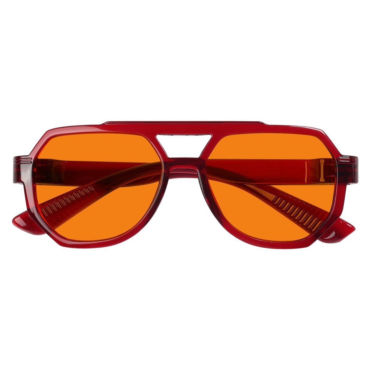 Blue Light Blocking Orange Metalless Pilot Glasses NR2309-B98 (100%) from eyekeeper