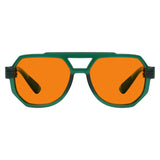 Blue Light Blocking Orange Metalless Pilot Glasses NR2309-B98 (100%) from eyekeeper