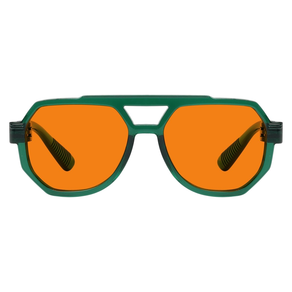 Blue Light Blocking Orange Metalless Pilot Glasses NR2309-B98 (100%) from eyekeeper