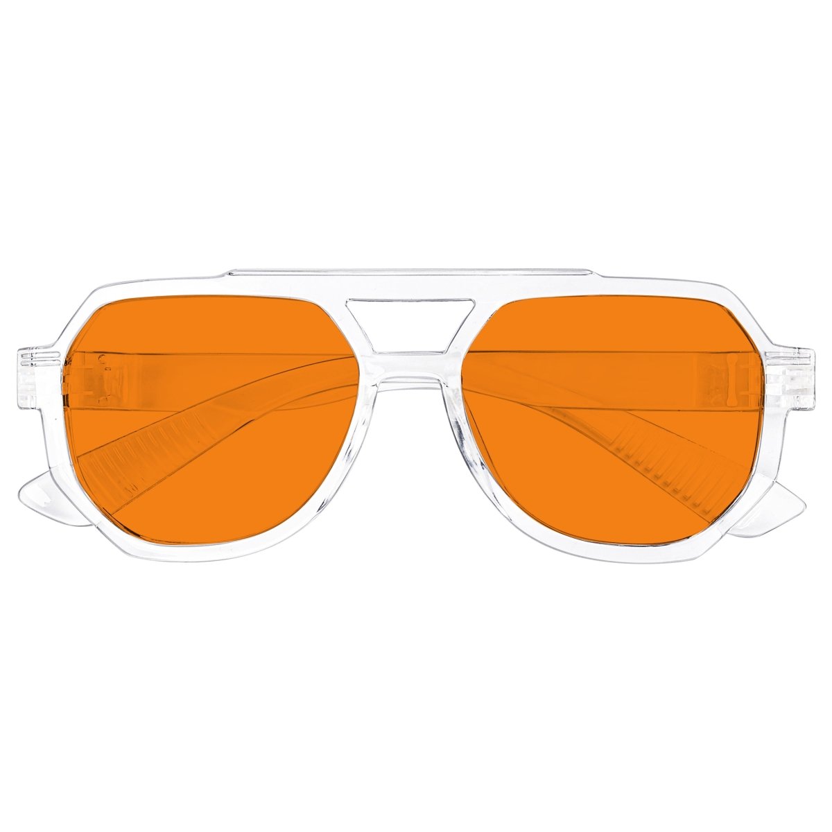 Blue Light Blocking Orange Metalless Pilot Glasses NR2309-B98 (100%) from eyekeeper