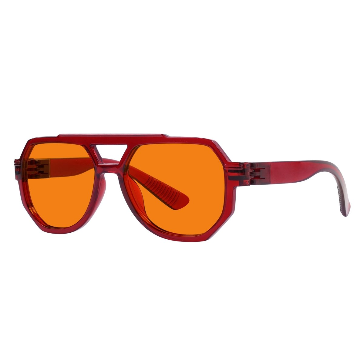 Blue Light Blocking Orange Metalless Pilot Glasses NR2309-B98 (100%) from eyekeeper