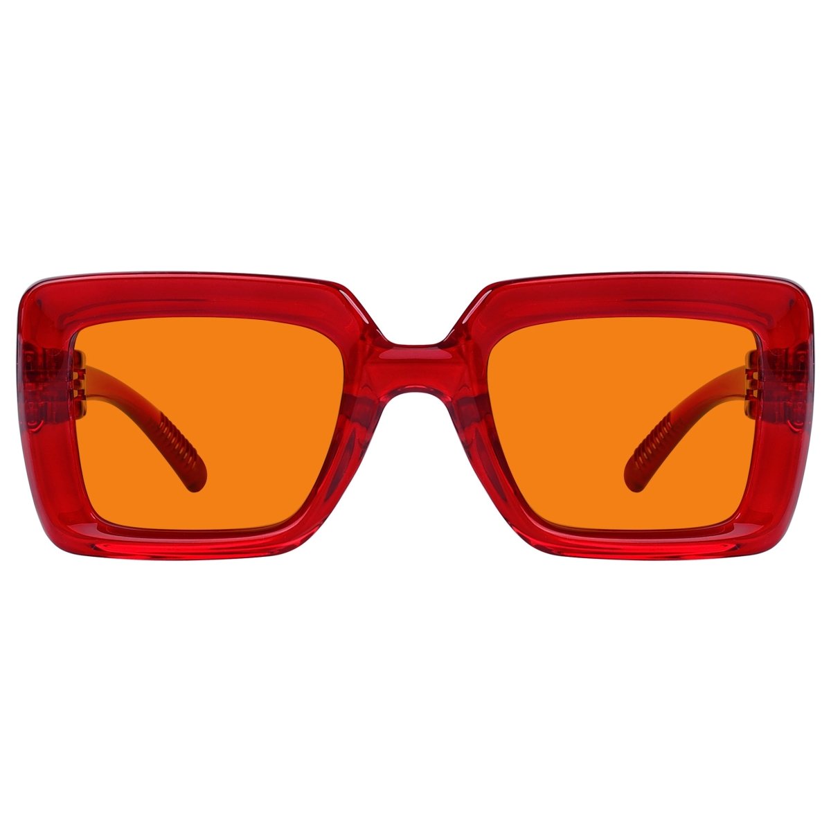 Blue Light Blocking Orange Thick Frame Screwless Eyewear NR2101-B98 (100%) from eyekeeper