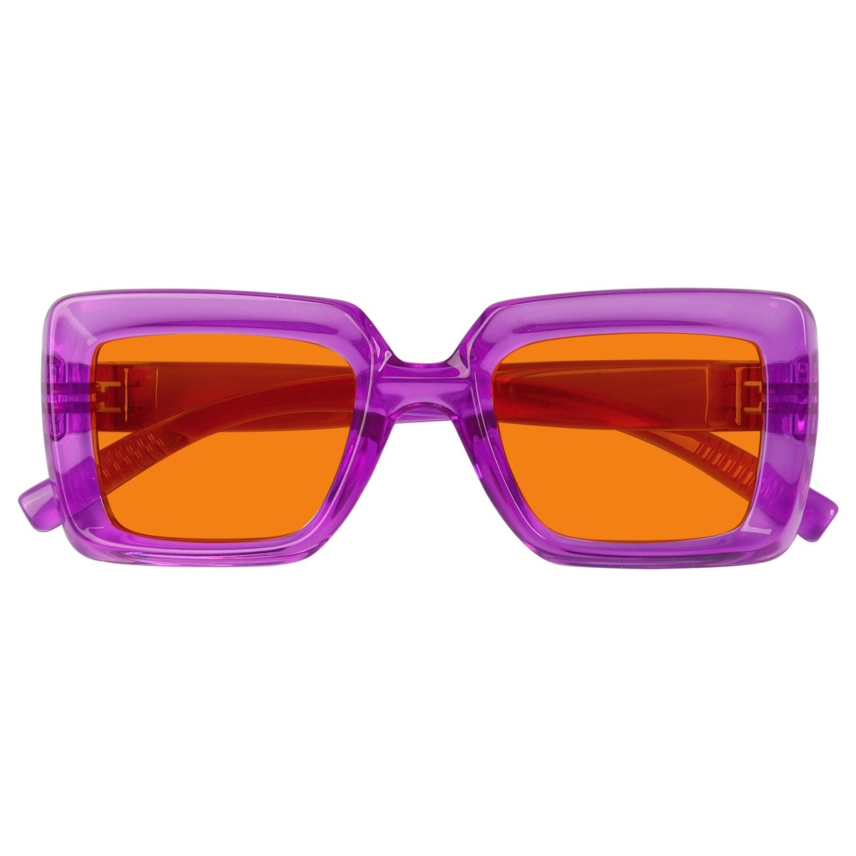 Blue Light Blocking Orange Thick Frame Screwless Eyewear NR2101-B98 (100%) from eyekeeper