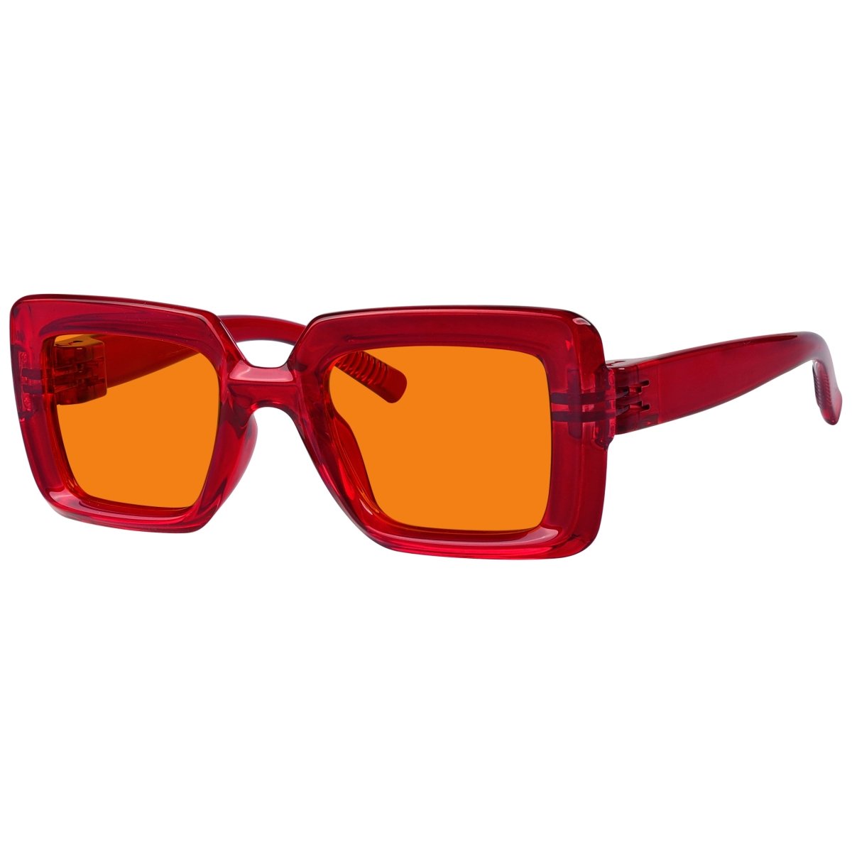 Blue Light Blocking Orange Thick Frame Screwless Eyewear NR2101-B98 (100%) from eyekeeper