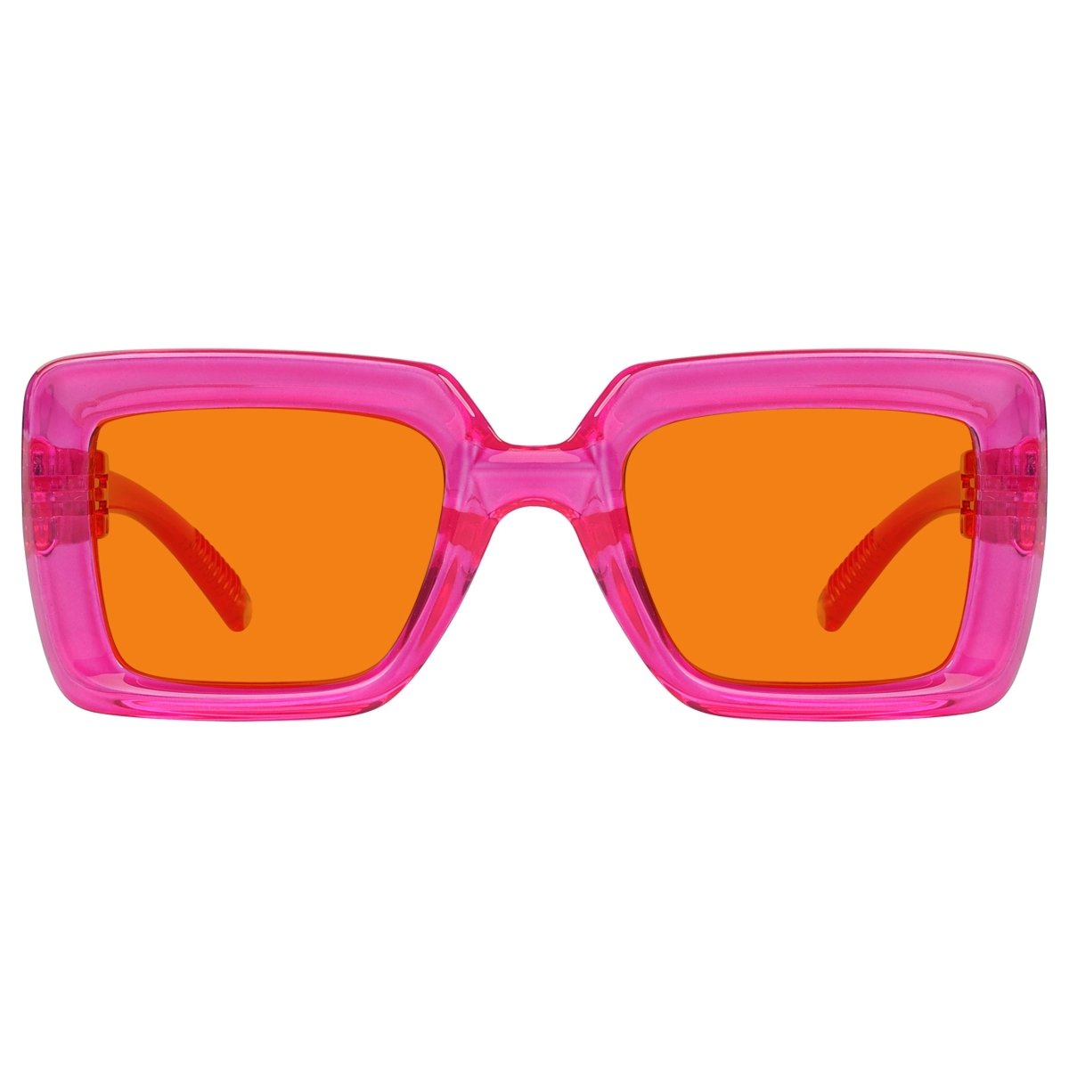 Blue Light Blocking Orange Thick Frame Screwless Eyewear NR2101-B98 (100%) from eyekeeper