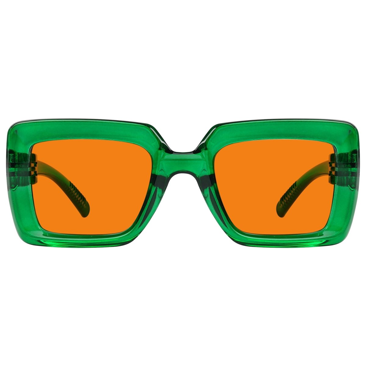 Blue Light Blocking Orange Thick Frame Screwless Eyewear NR2101-B98 (100%) from eyekeeper
