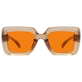 Blue Light Blocking Orange Thick Frame Screwless Eyewear NR2101-B98 (100%) from eyekeeper