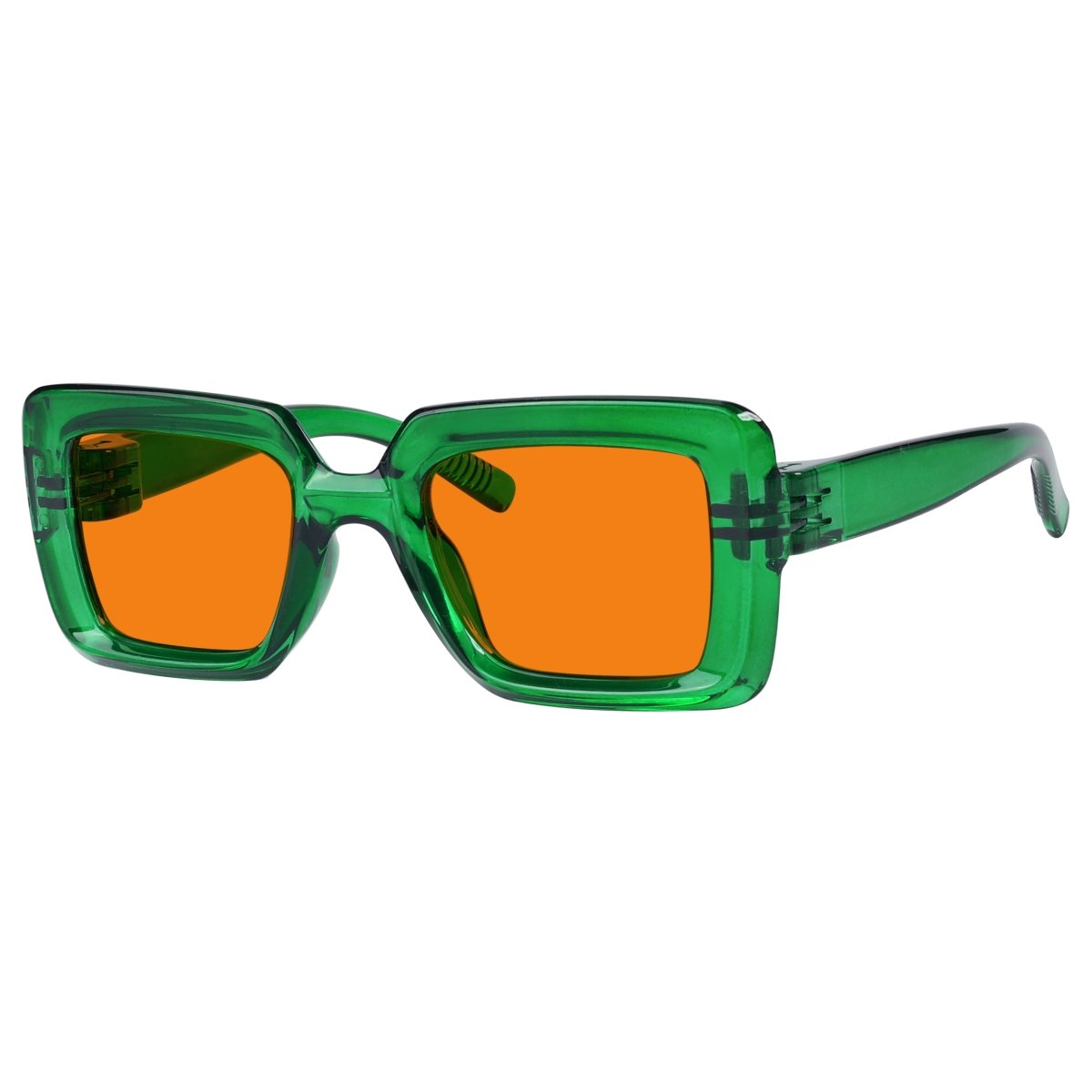 Blue Light Blocking Orange Thick Frame Screwless Eyewear NR2101-B98 (100%) from eyekeeper