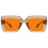 Blue Light Blocking Orange Thick Frame Screwless Eyewear NR2101-B98 (100%) from eyekeeper