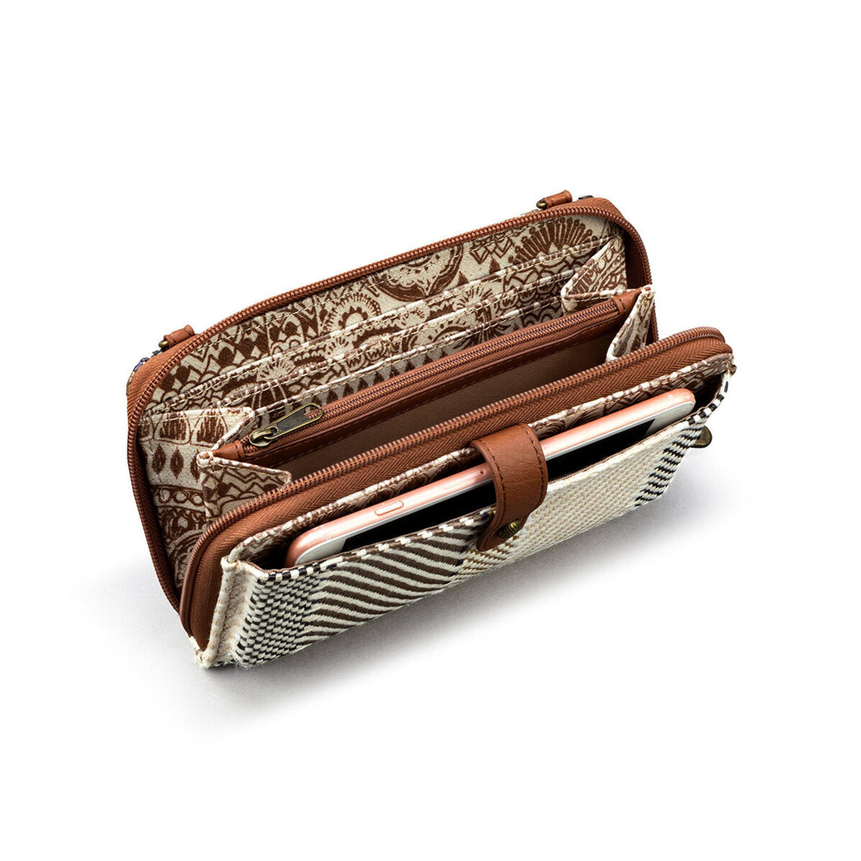 Smartphone Wallet - Straw - Tobacco Batik World Woven from The Sak