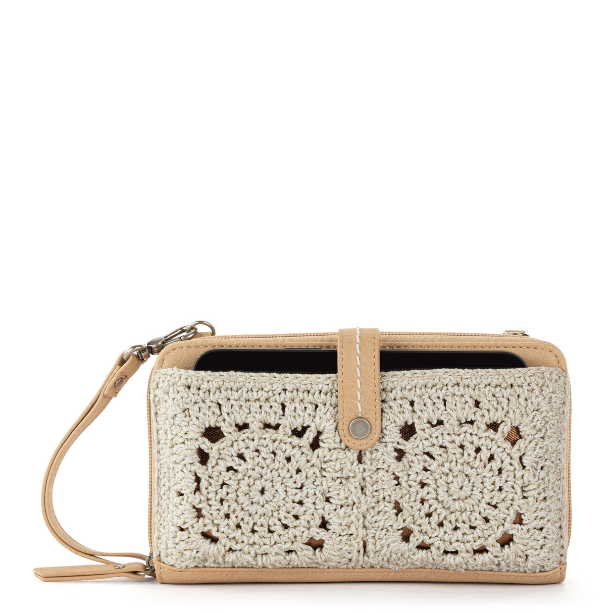 Iris Smartphone Wallet - Hand Crochet - Natural Medallion from The Sak