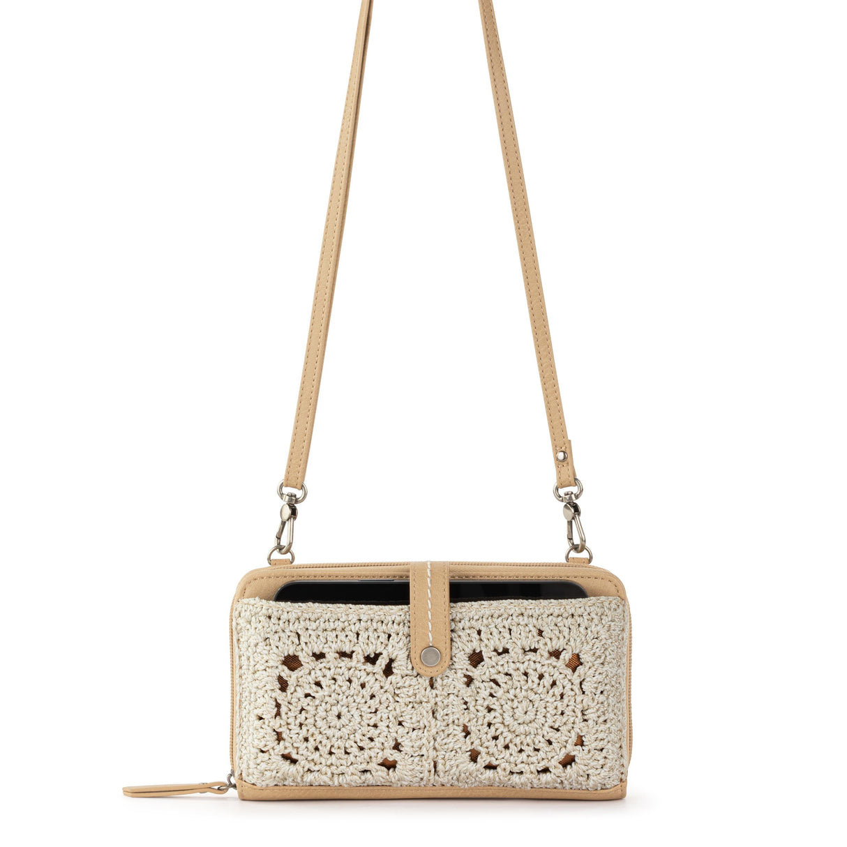 Iris Smartphone Wallet - Hand Crochet - Natural Medallion from The Sak
