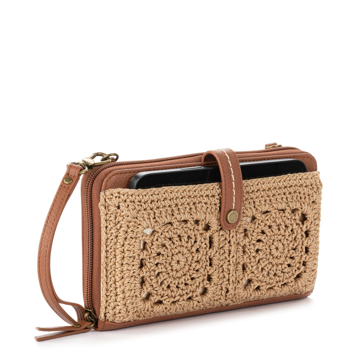 Iris Smartphone Wallet - Hand Crochet - Bamboo Medallion from The Sak