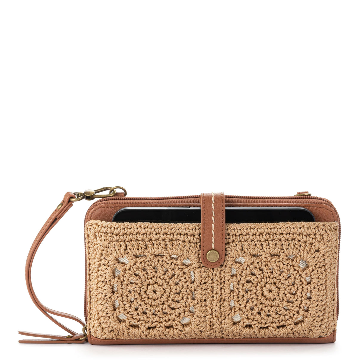 Iris Smartphone Wallet - Hand Crochet - Bamboo Medallion from The Sak