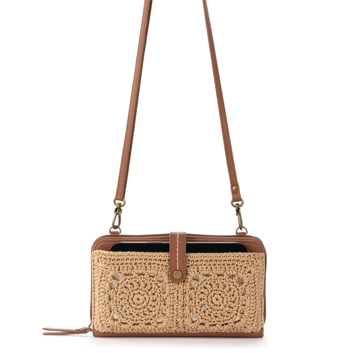 Iris Smartphone Wallet - Hand Crochet - Bamboo Medallion from The Sak