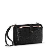 Iris Smartphone Wallet - Leather - Black Leaf Embossed from The Sak
