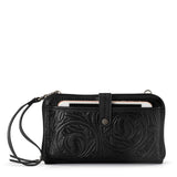 Iris Smartphone Wallet - Leather - Black Leaf Embossed from The Sak