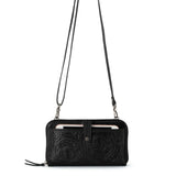 Iris Smartphone Wallet - Leather - Black Leaf Embossed from The Sak