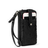 Silverlake Smartphone Wallet - Leather - Black Floral Embossed from The Sak