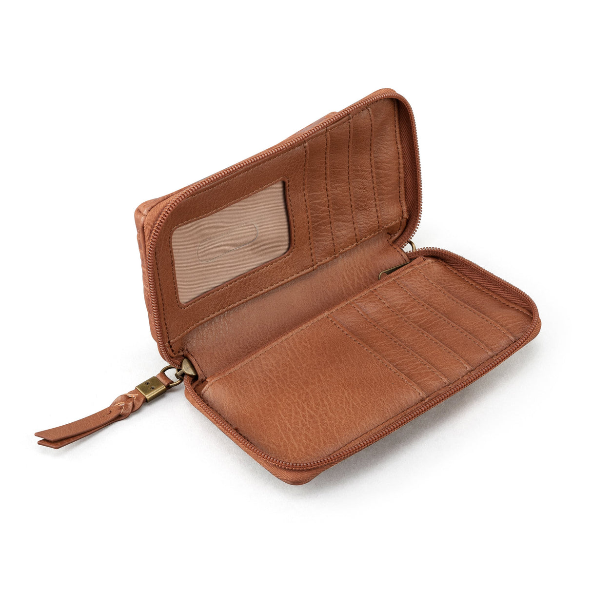 Silverlake Smartphone Wallet - Leather - Tobacco Floral Embossed from The Sak