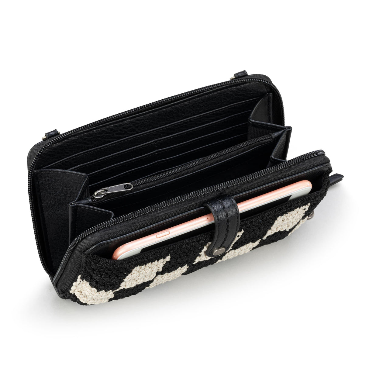 Iris Smartphone Wallet - Hand Crochet - Black Check from The Sak