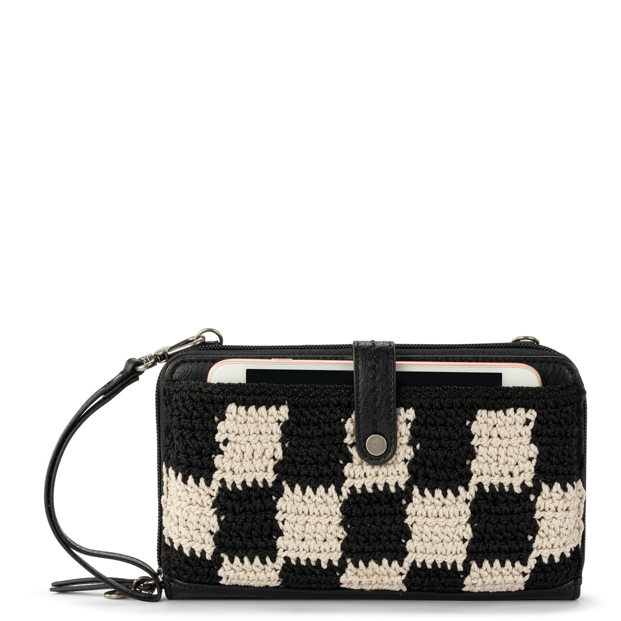 Iris Smartphone Wallet - Hand Crochet - Black Check from The Sak
