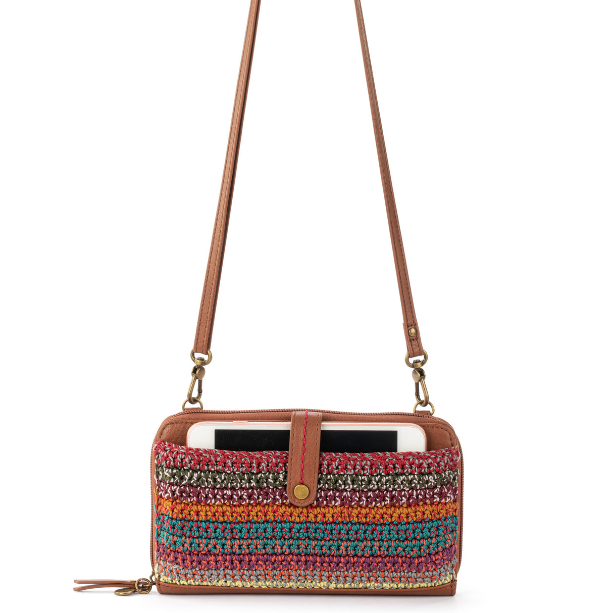 Iris Smartphone Wallet - Hand Crochet - Sunset Stripe from The Sak