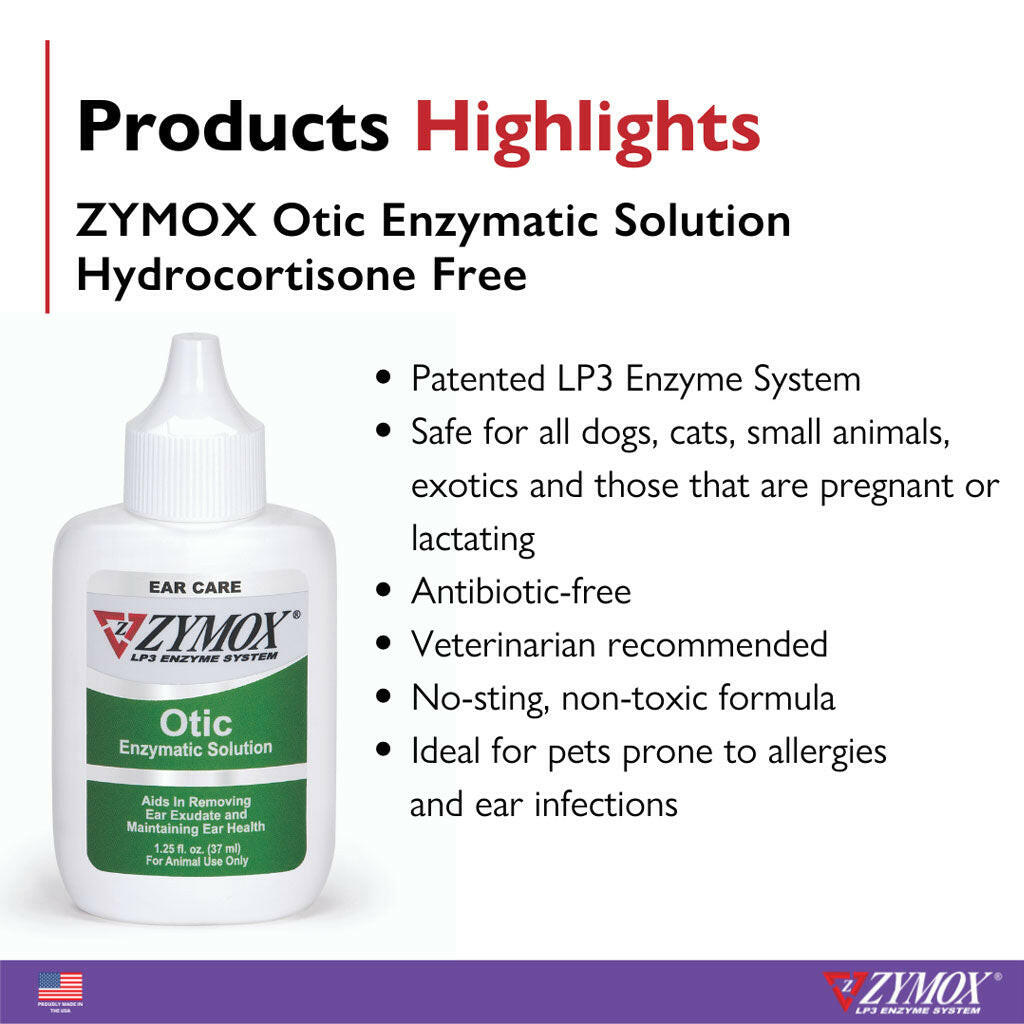 Zymox Otic Ear Treatment without Hydrocortisone from HardyPaw