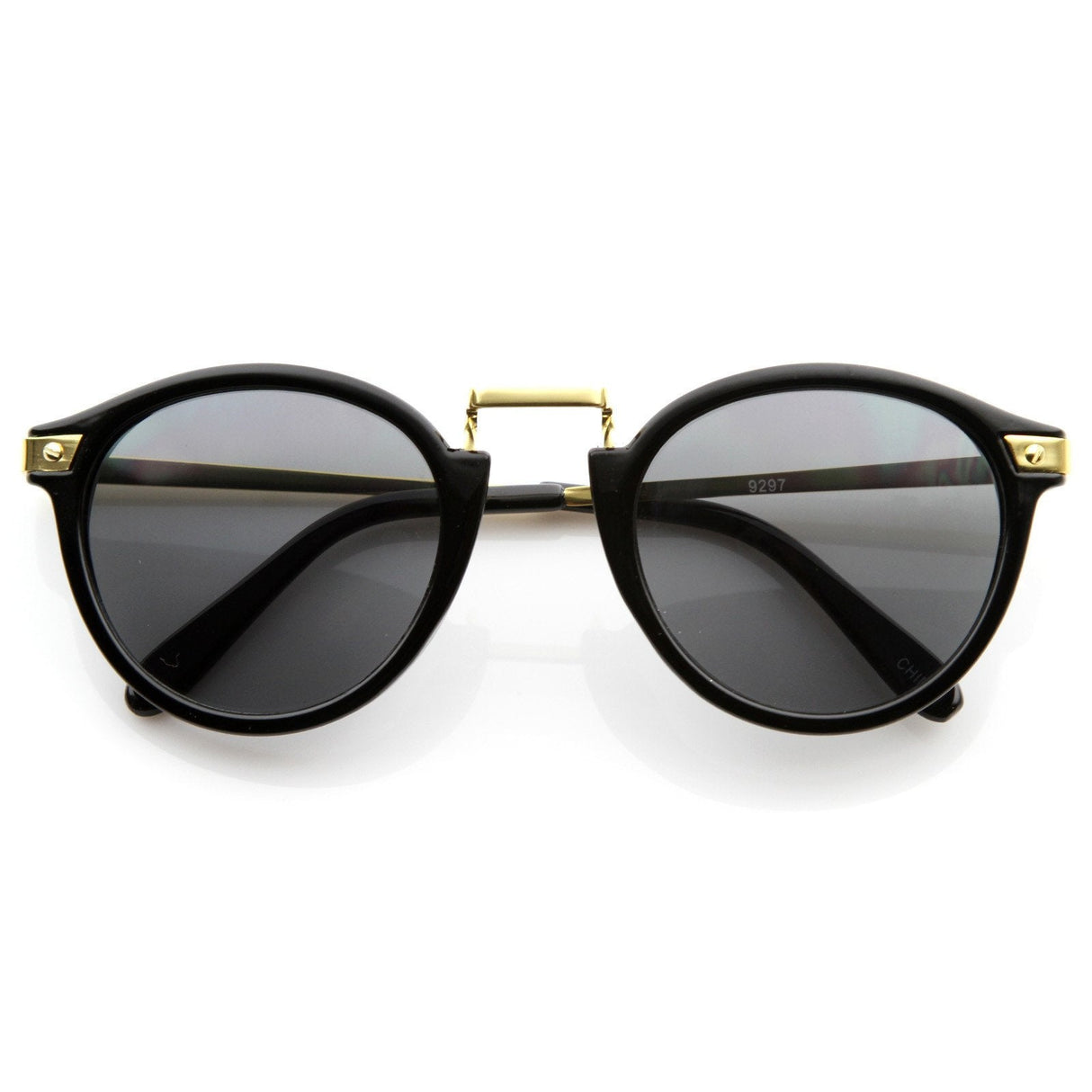 Vintage Steampunk Inspired Round Horned Rim Frame Sunglasses 8591 from zeroUV